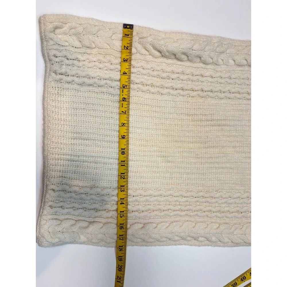 Club Monaco‎ Cream Cable Knit Wool Alpaca Blend Scarf OS UT